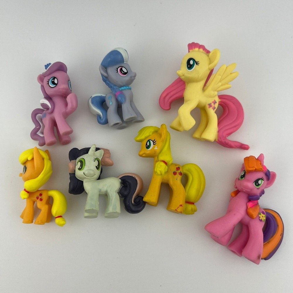 My Little Pony Mini Figure‎ Lot 7 Applejack Fluttershy Sweetie Belle FIM